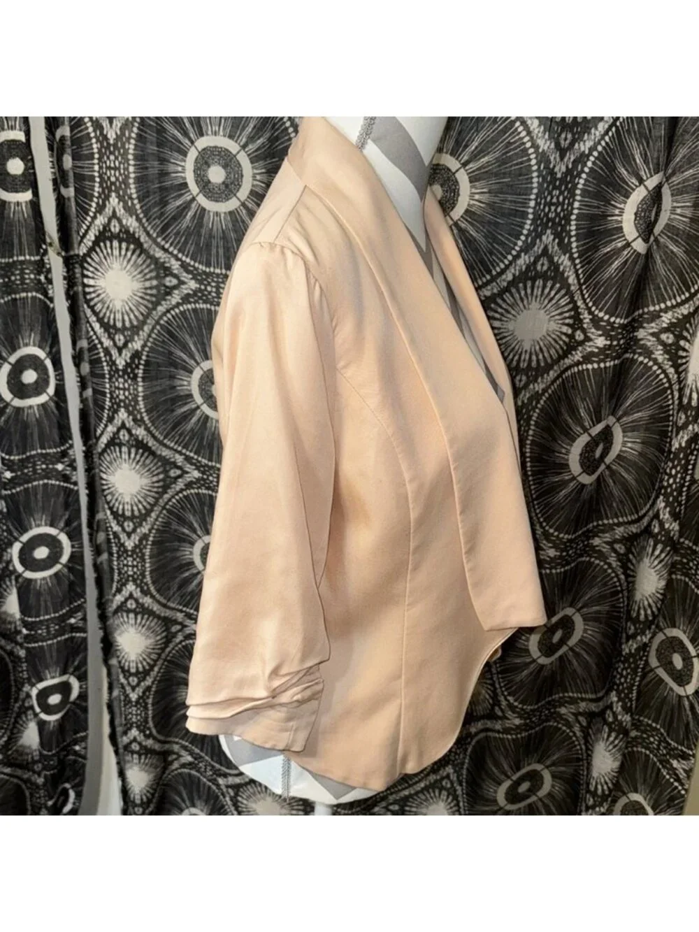 Pale Pink Velvet Heart Blazer - S